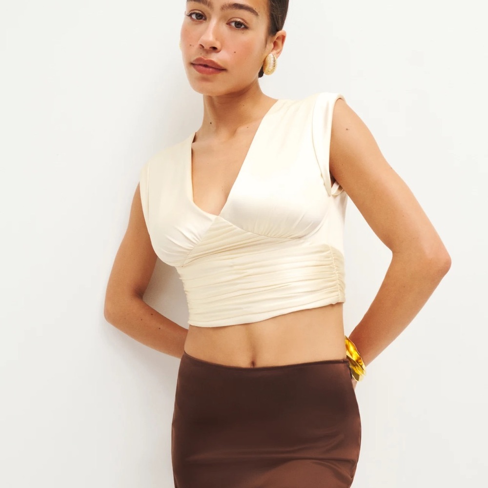 Reformation Orla Silk Top